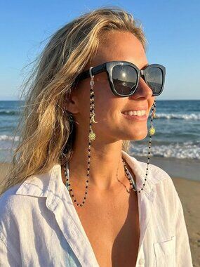 Eyeglass Strap Black Butterfly Chain